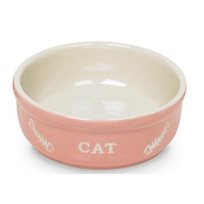 Matskål katt rosa & beige