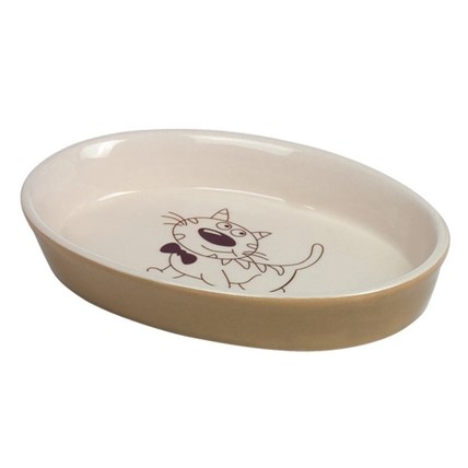 Kattskål keramik Motiv Brun 73638