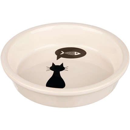 Keramikskål katt vit och svart